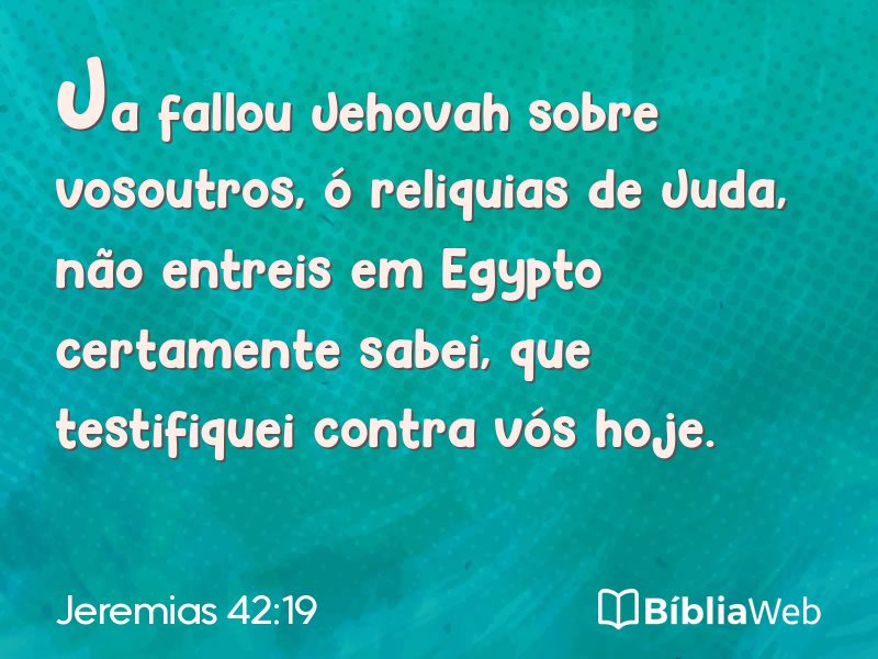 Jeremias 42:19 em imagem para compartilhar