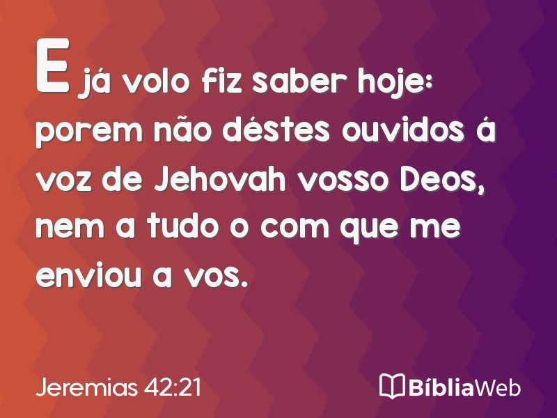 Jeremias 42:21 em imagem para compartilhar
