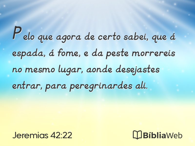 Jeremias 42:22 em imagem para compartilhar