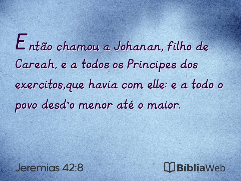 Jeremias 42:8 em imagem para compartilhar