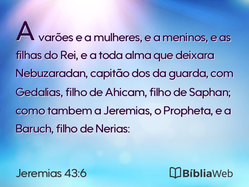 Jeremias 43:6 em imagem para compartilhar