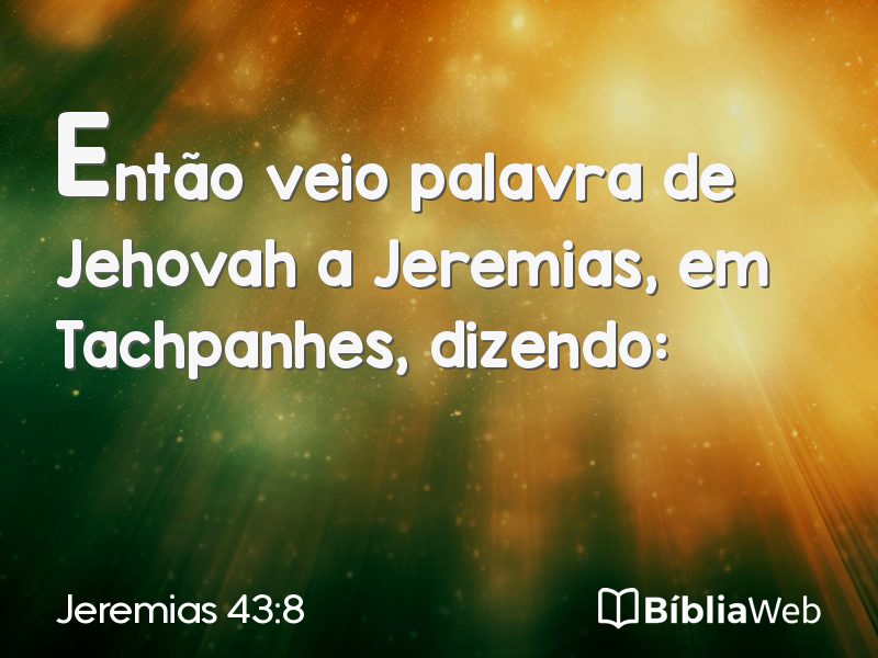 Jeremias 43:8 em imagem para compartilhar