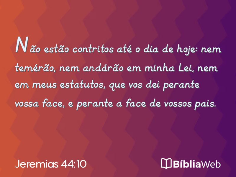 Jeremias 44:10 em imagem para compartilhar