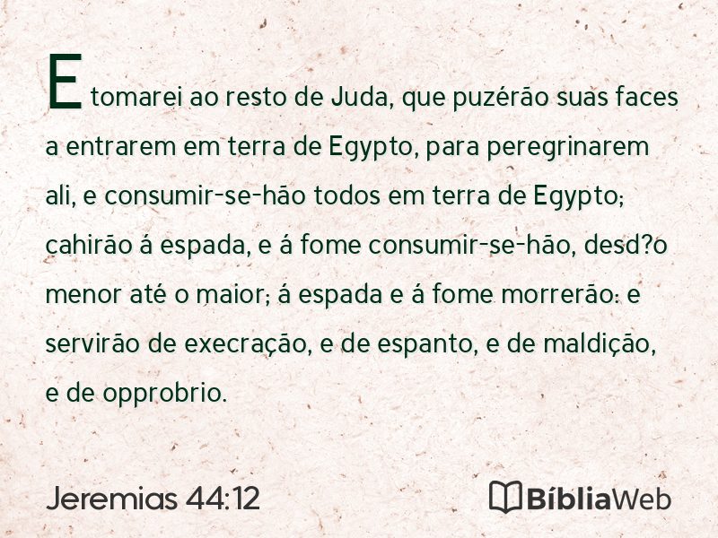 Jeremias 44:12 em imagem para compartilhar