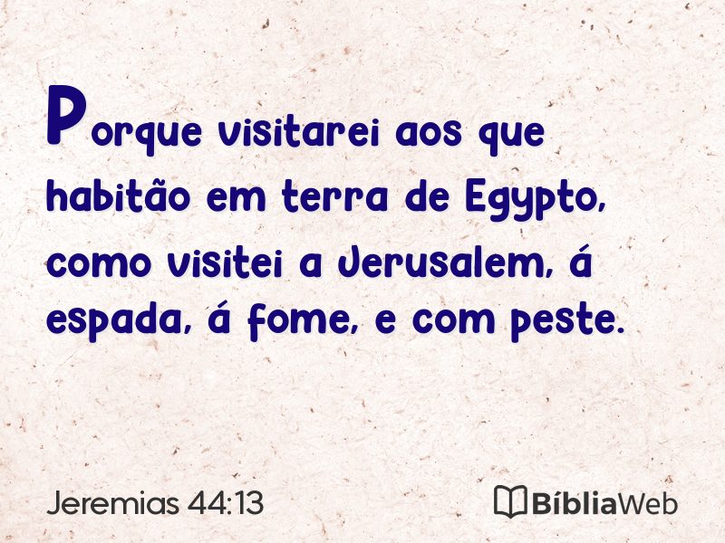 Jeremias 44:13 em imagem para compartilhar