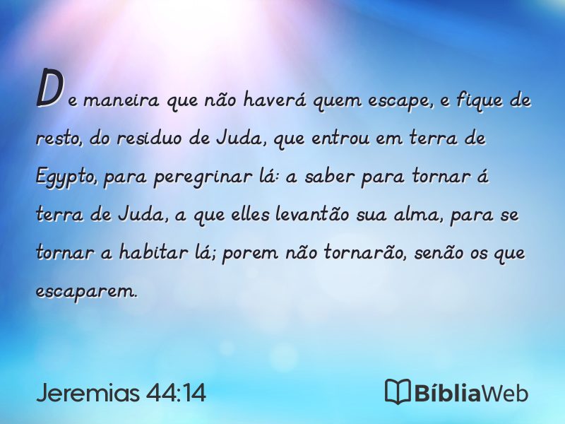 Jeremias 44:14 em imagem para compartilhar