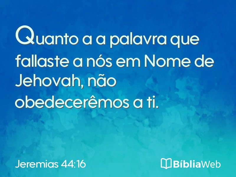Jeremias 44:16 em imagem para compartilhar