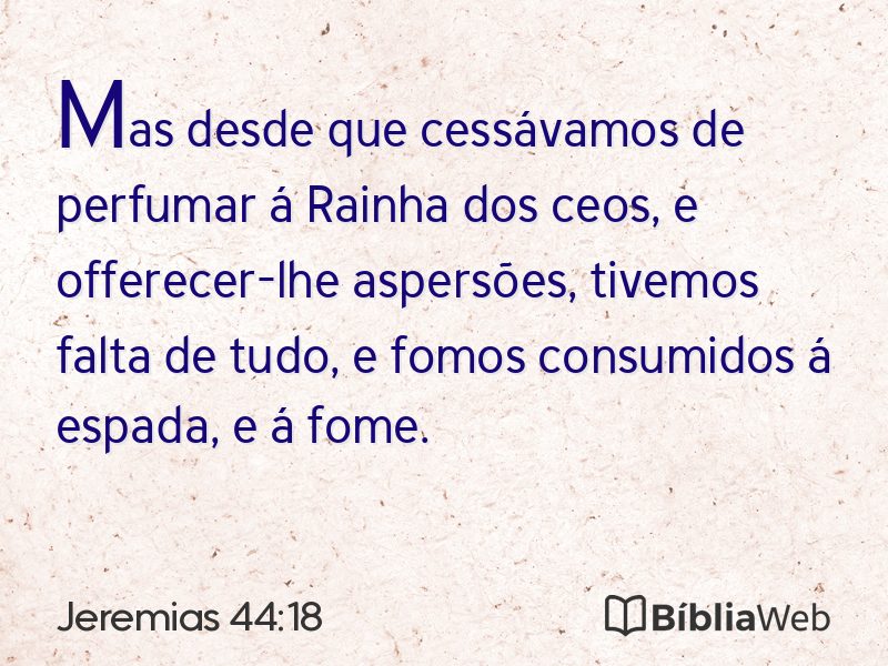 Jeremias 44:18 em imagem para compartilhar
