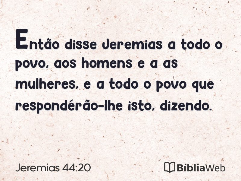Jeremias 44:20 em imagem para compartilhar