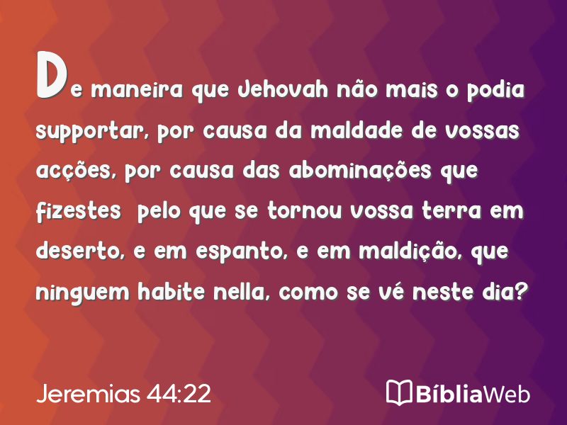 Jeremias 44:22 em imagem para compartilhar