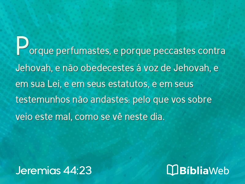 Jeremias 44:23 em imagem para compartilhar