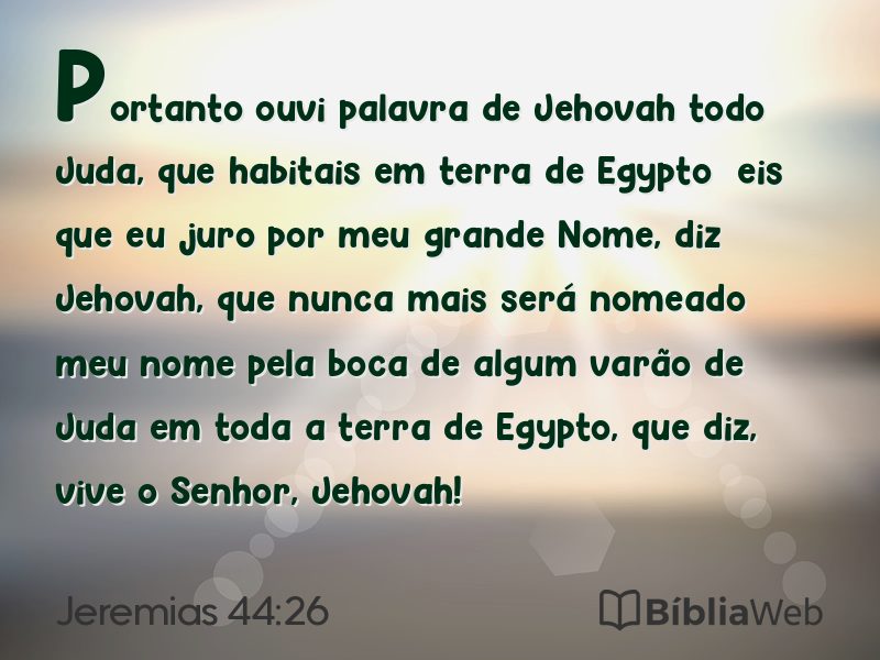 Jeremias 44:26 em imagem para compartilhar
