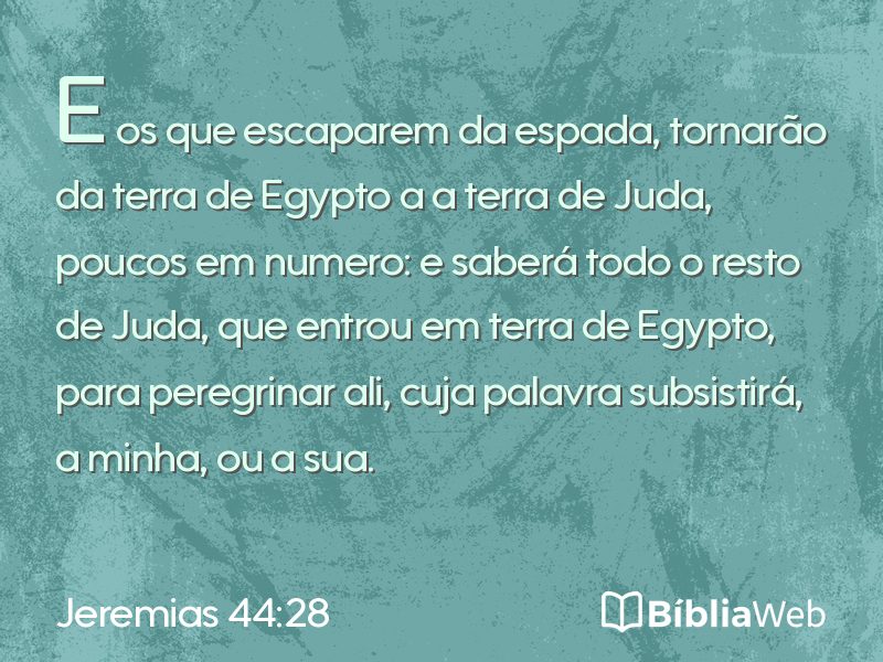 Jeremias 44:28 em imagem para compartilhar