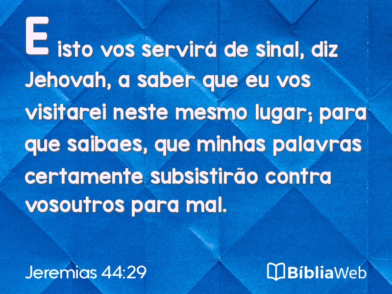 Jeremias 44:29 em imagem para compartilhar