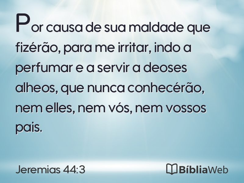 Jeremias 44:3 em imagem para compartilhar