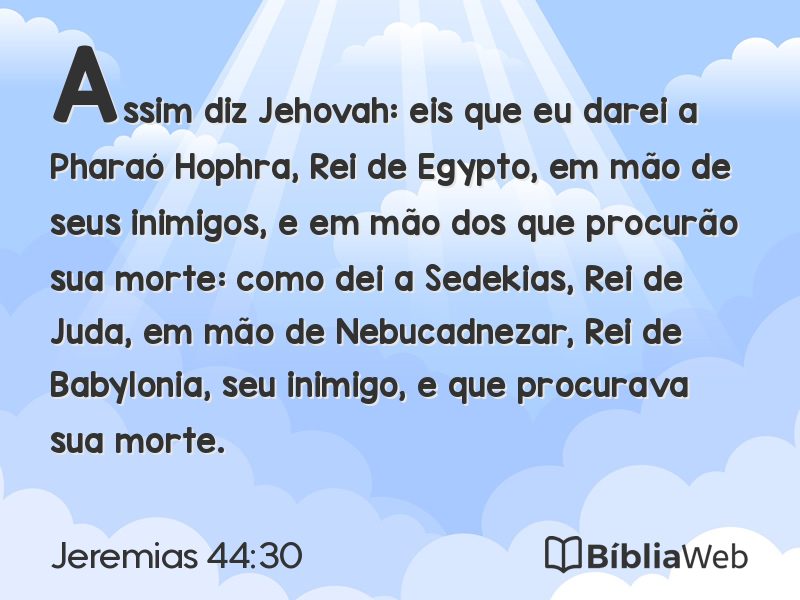 Jeremias 44:30 em imagem para compartilhar