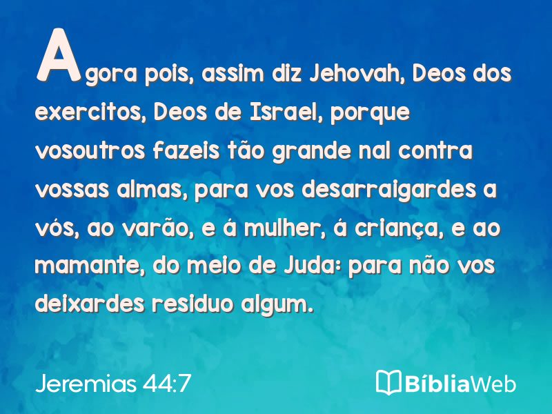 Jeremias 44:7 em imagem para compartilhar