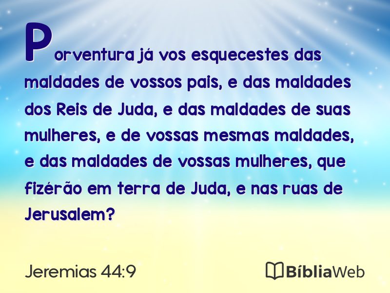 Jeremias 44:9 em imagem para compartilhar