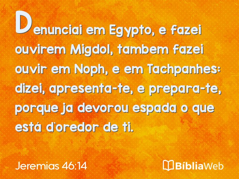 Jeremias 46:14 em imagem para compartilhar