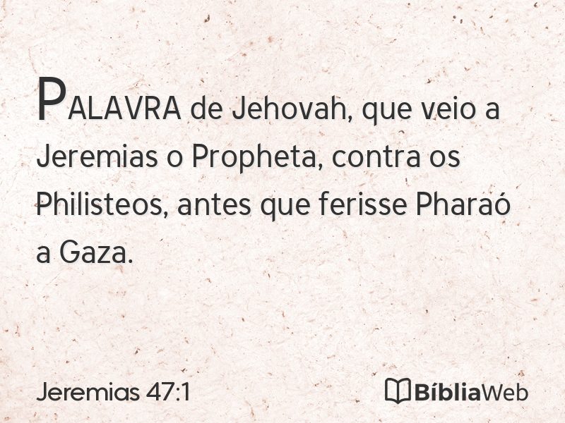Jeremias 47:1 em imagem para compartilhar