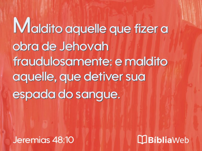 Jeremias 48:10 em imagem para compartilhar