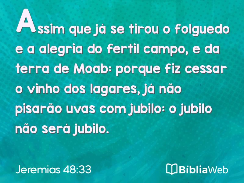 Jeremias 48:33 em imagem para compartilhar