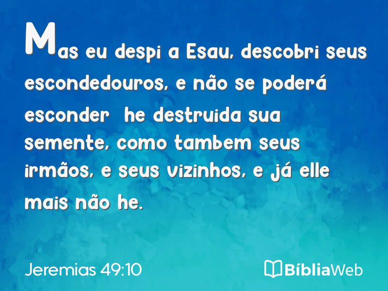 Jeremias 49:10 em imagem para compartilhar