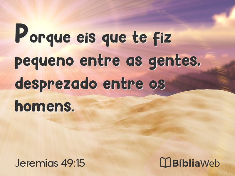 Jeremias 49:15 em imagem para compartilhar