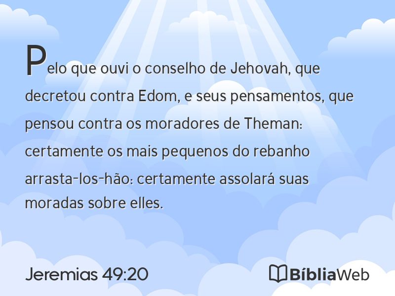 Jeremias 49:20 em imagem para compartilhar