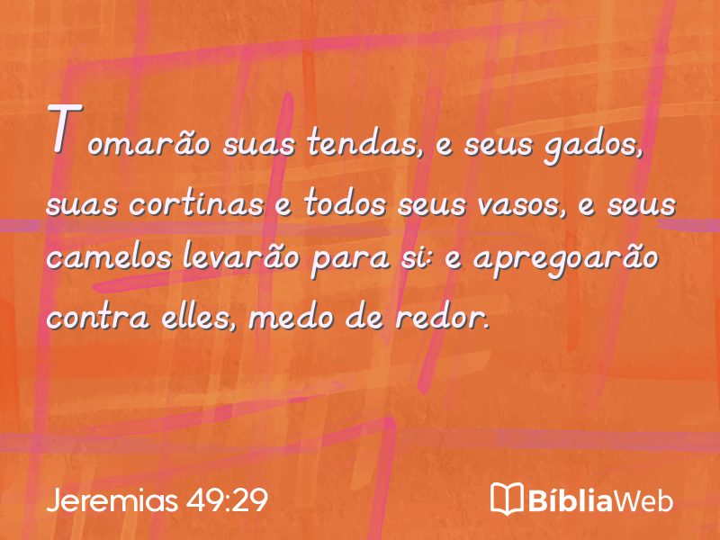 Jeremias 49:29 em imagem para compartilhar