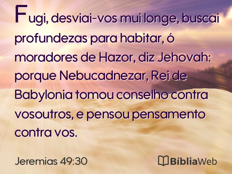 Jeremias 49:30 em imagem para compartilhar