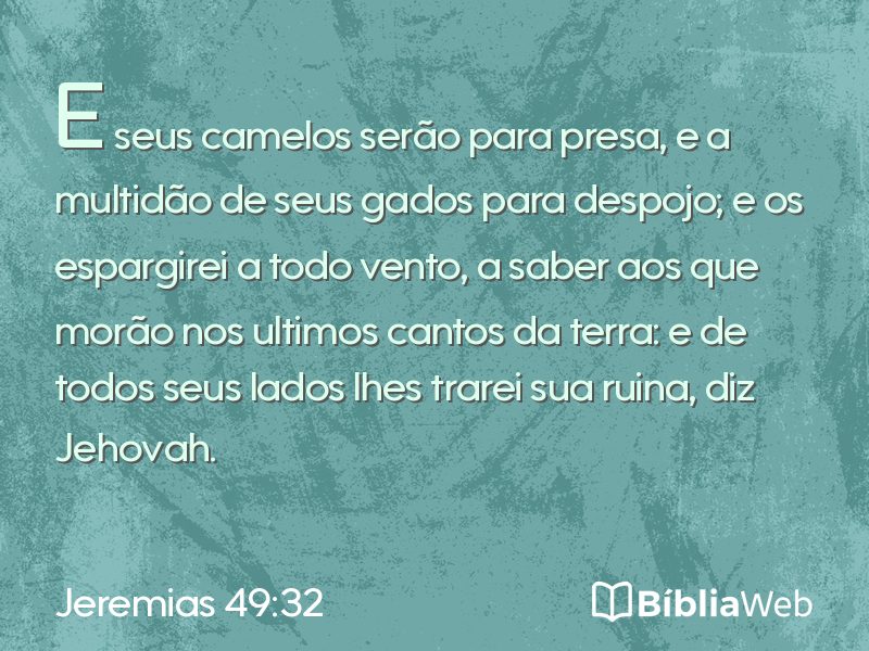 Jeremias 49:32 em imagem para compartilhar