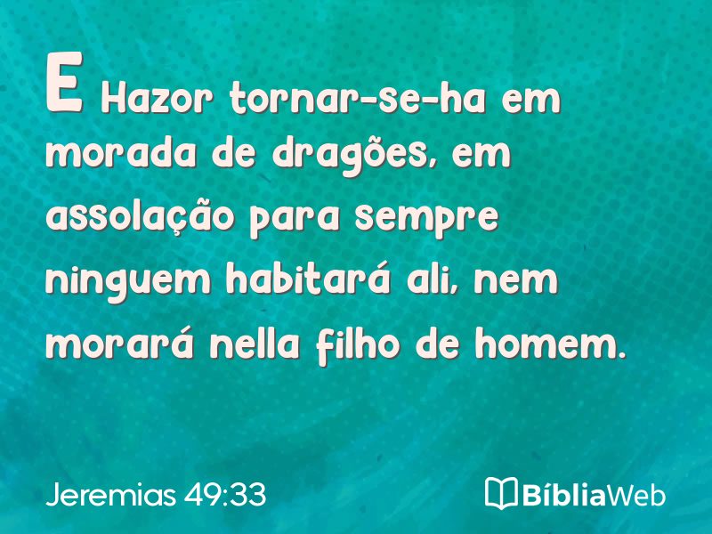 Jeremias 49:33 em imagem para compartilhar