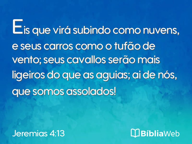 Jeremias 4:13 em imagem para compartilhar