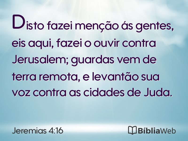 Jeremias 4:16 em imagem para compartilhar