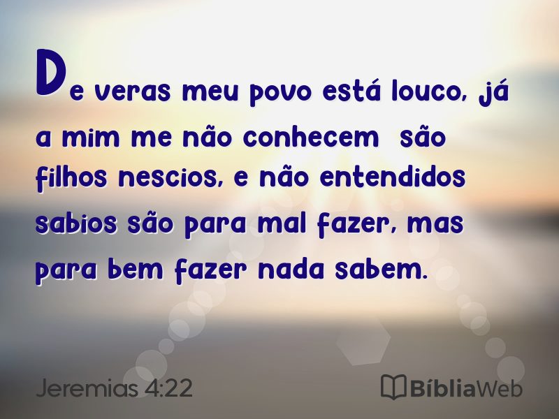 Jeremias 4:22 em imagem para compartilhar