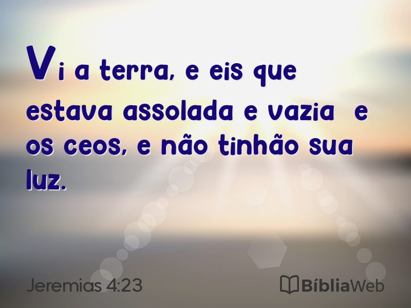 Jeremias 4:23 em imagem para compartilhar