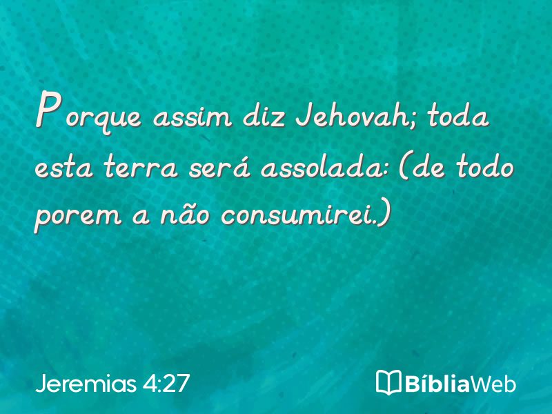 Jeremias 4:27 em imagem para compartilhar