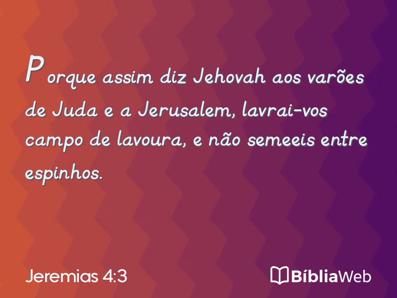 Jeremias 4:3 em imagem para compartilhar