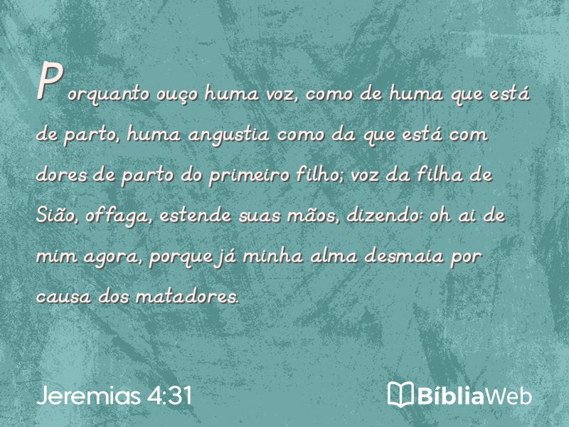 Jeremias 4:31 em imagem para compartilhar