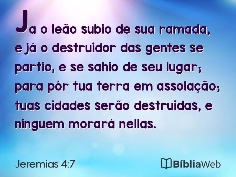 Jeremias 4:7 em imagem para compartilhar