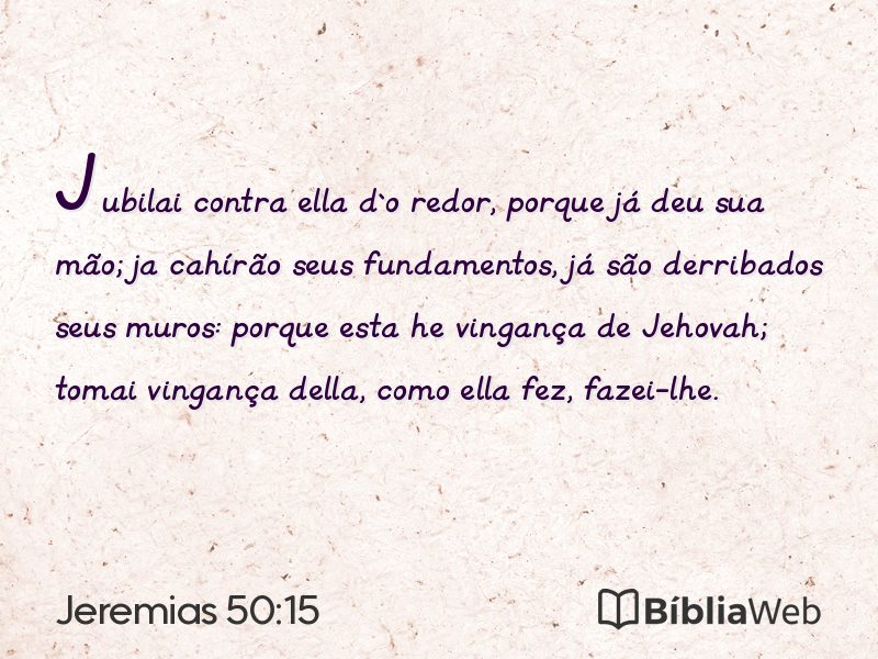 Jeremias 50:15 em imagem para compartilhar