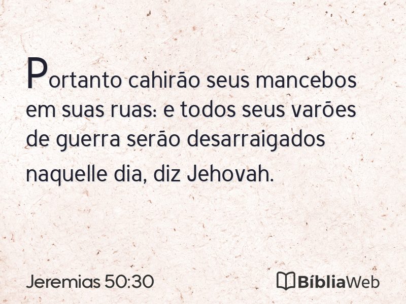 Jeremias 50:30 em imagem para compartilhar