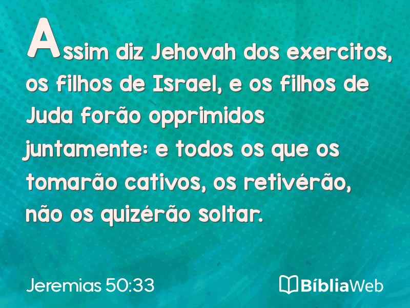 Jeremias 50:33 em imagem para compartilhar