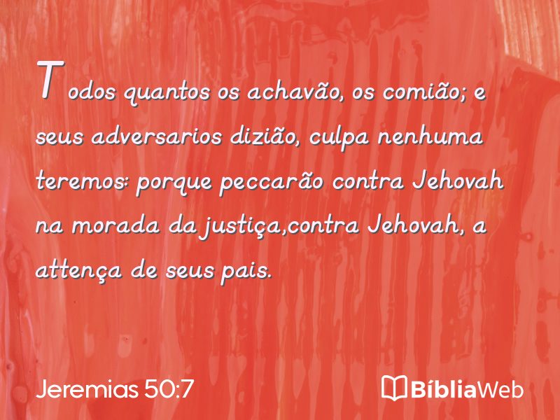 Jeremias 50:7 em imagem para compartilhar