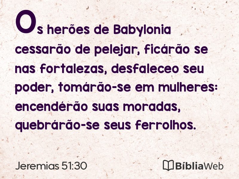 Jeremias 51:30 em imagem para compartilhar