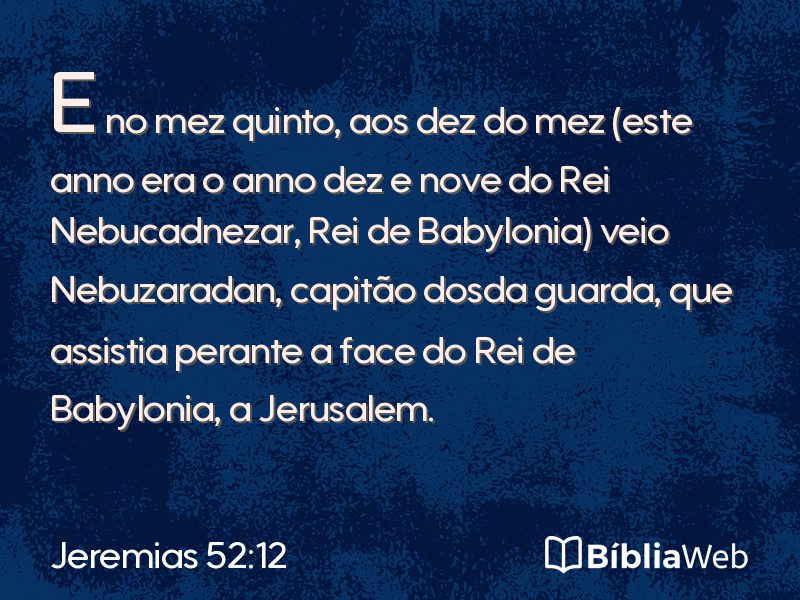 Jeremias 52:12 em imagem para compartilhar