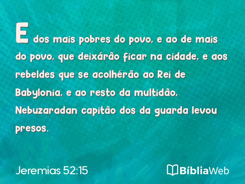 Jeremias 52:15 em imagem para compartilhar