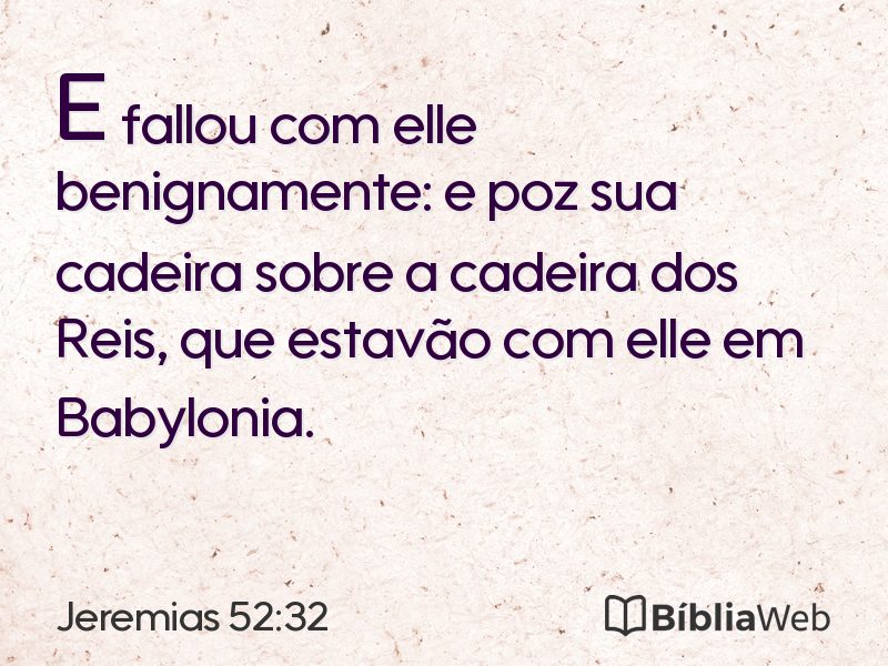 Jeremias 52:32 em imagem para compartilhar