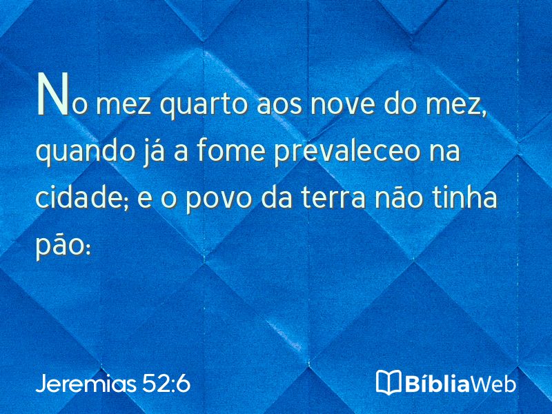 Jeremias 52:6 em imagem para compartilhar
